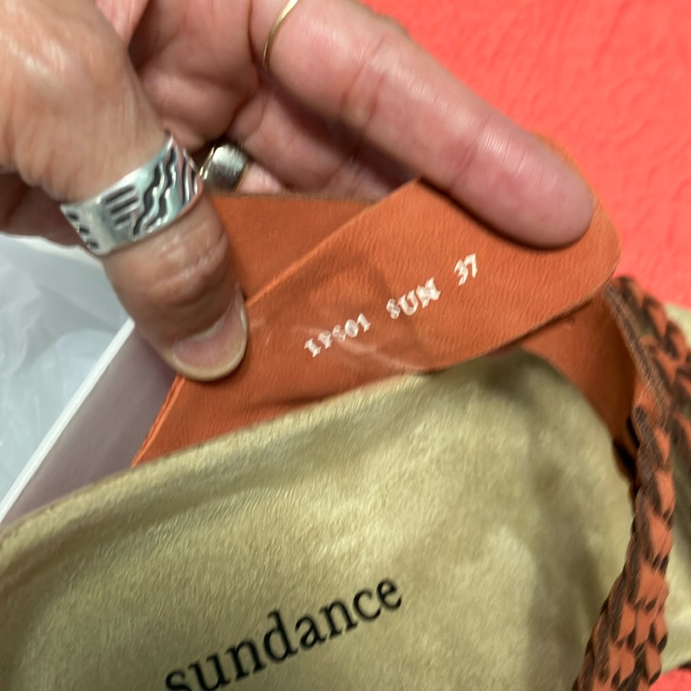 Sundance Orange Rust Sandals with Cushioned Comfort - Picture 3 of 4